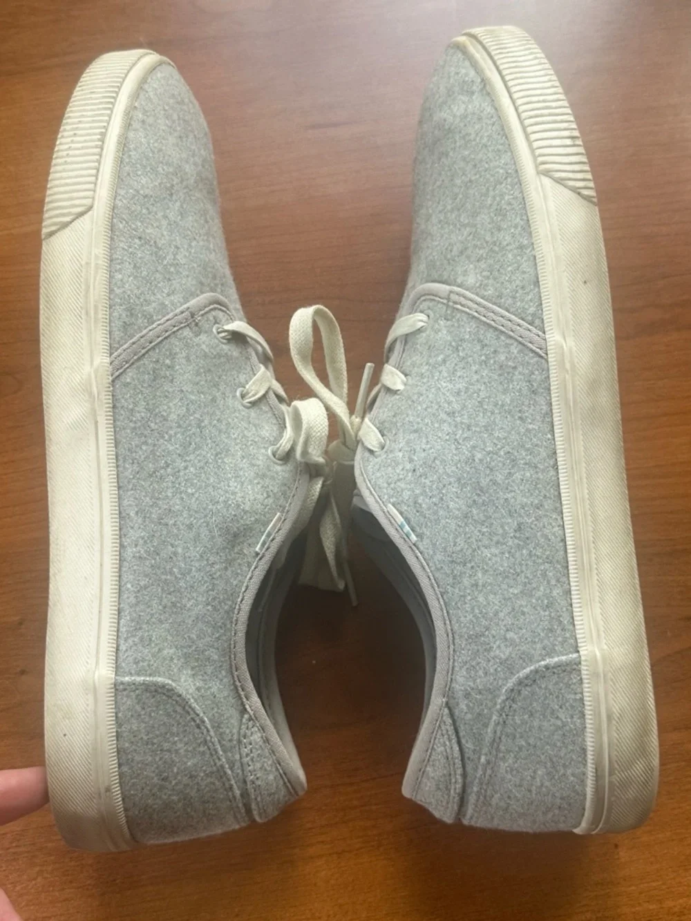 Toms Men's Gray Carlo Drizzle Felt Casual Lace-Up Sneakers Sz 10
